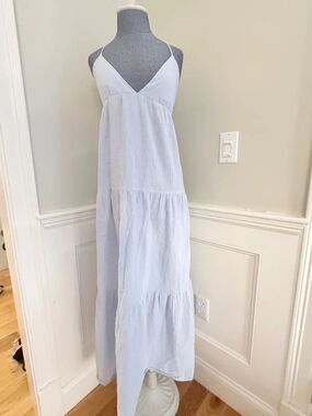 Princess Polly Light Blue Tiered Cami Maxi Dress US 2